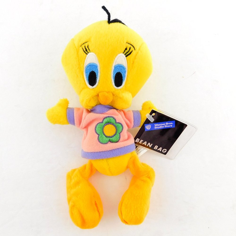NWT Springtime TWEETY BIRD Warner Bros. Exclusive Bean Bag Plush 1998